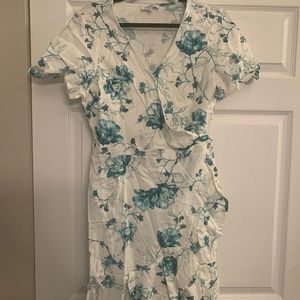 Beautiful As Ever Green Floral Wrap Dress